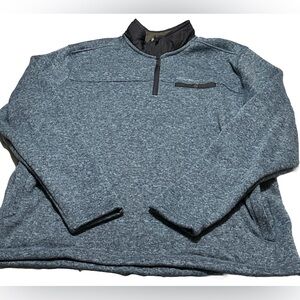 Eddie Bauer Sweater Fleece Lined 1/4 Zip Pullover Twilight Heather Blue Sz XL